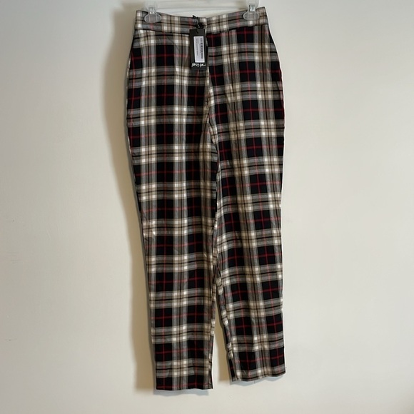 Nasty Gal Plaid Trousers - Red, Black, White - Picture 2 of 16